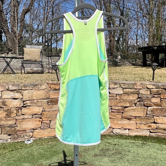Nike Womens' Light Lime Green and Turquoise Dri-FIT Tank Top - Picture 4 of 15